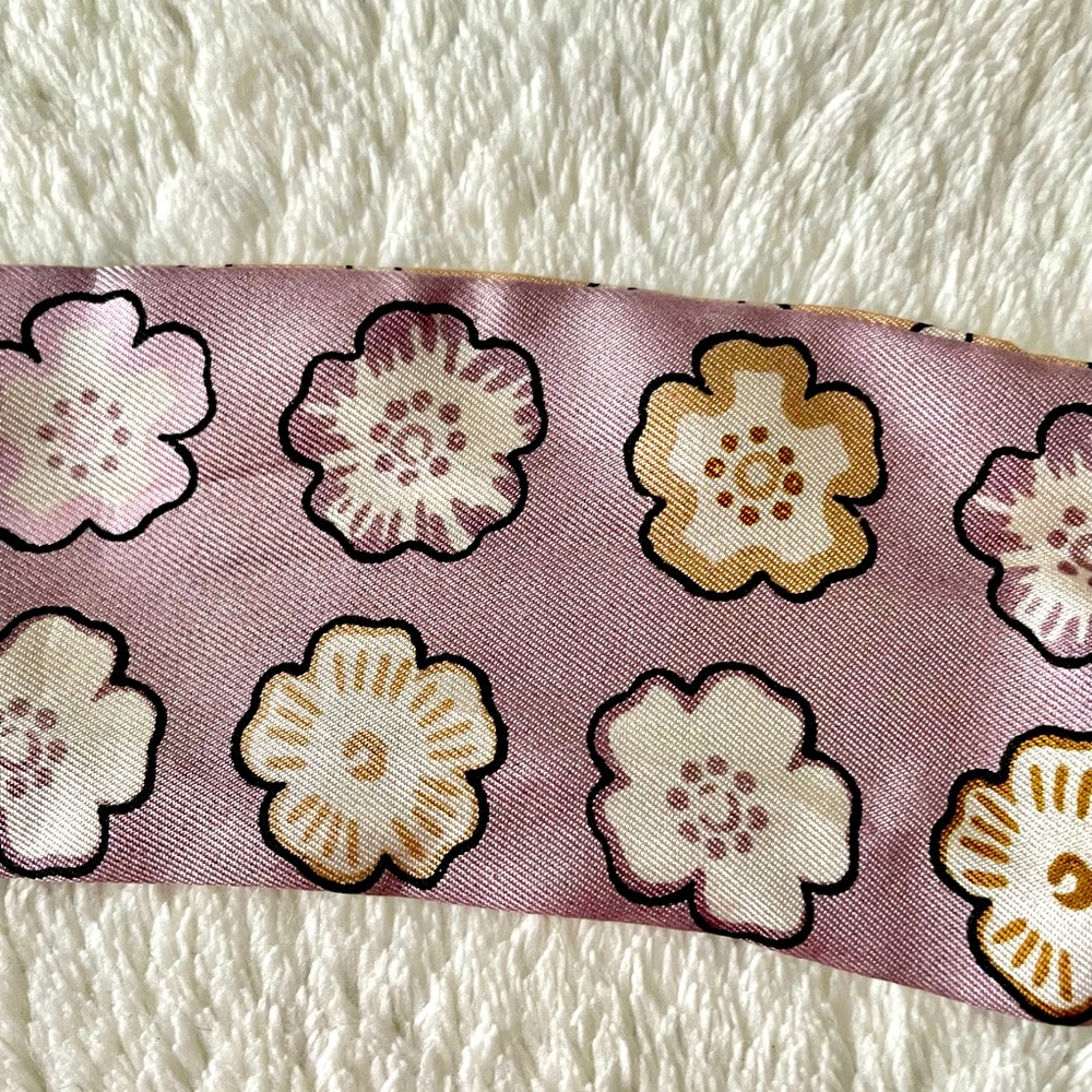 Coach reversible Signature and Tea Rose ponytail or purse scarf - NEW